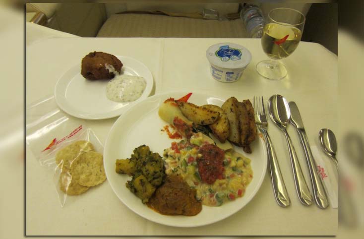 Air India crew stealing buffet food