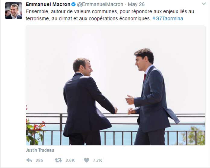 Macron Trudeau Bromance Brewing Up