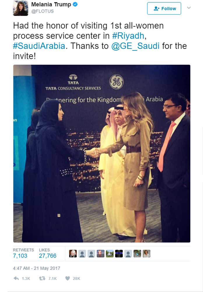 Melania Trump Speaks on Saudi Women Empowerment