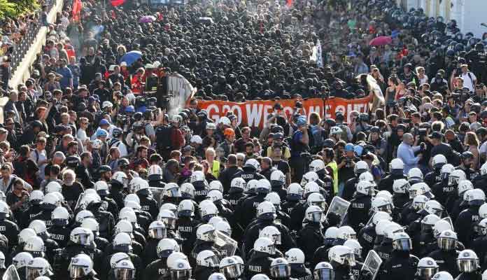G20 Protests Erupt in Hamburg Germany