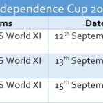 dates of the world Xi tour fixture – independence cup 2017 Pakistan, Lahore