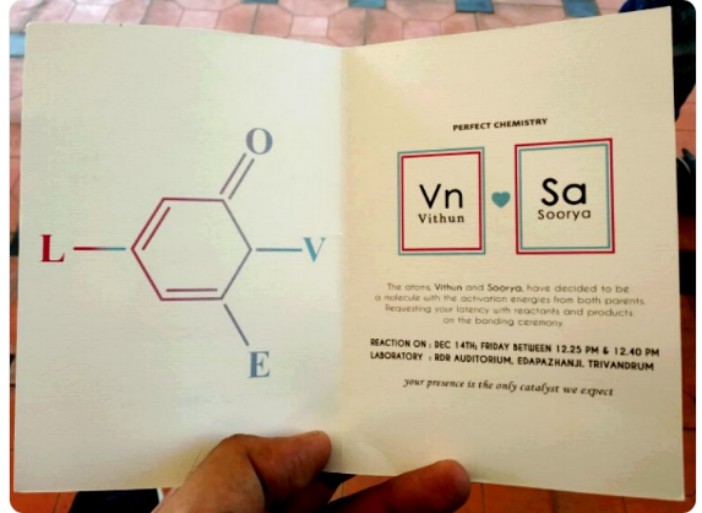 Chemistry Themed Wedding Card