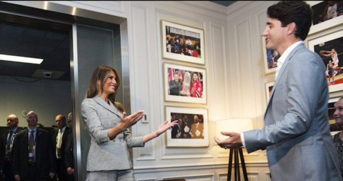 US First Lady with Canadian Prime Minister