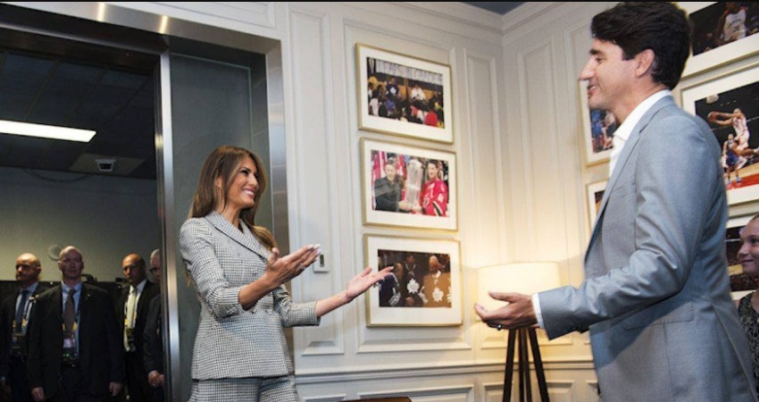 US First Lady with Canadian Prime Minister