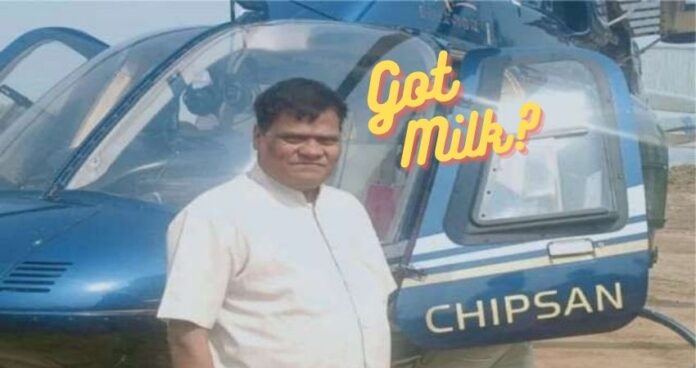 Helicopter to Sell Milk in India
